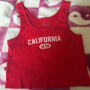 Full Tilt Red California 1978 Crop Tank Top